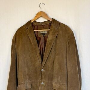 Cabela's Leather Blazer Men's 46 Regular Button Mid-Length Lined‎ Western Cowboy